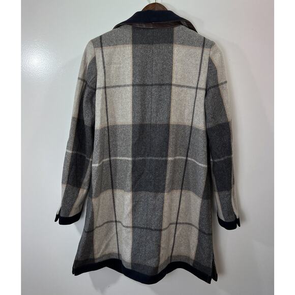 Club Monaco Women's Italian Wool Coat Size M Plaid Preppy Academiacore Timeless - Picture 2 of 10